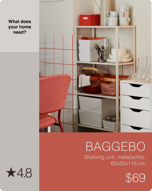 Designs and copy adapt to attributes like colorway, price, rating, and stock